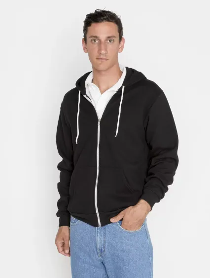 Los Angeles Apparel F97 Flex Fleece Zip Up Hoodie in Black