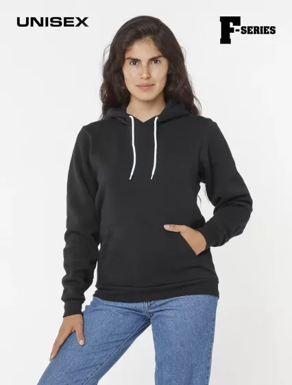 Los Angeles Apparel F98 50/50 Drop Shoulder PO Hoo in Black