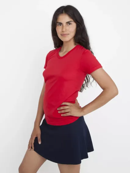 Los Angeles Apparel FF3001 S/S  Cotton-Poly Tee 3. in Red