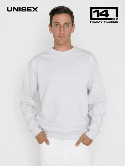 Los Angeles Apparel HF-07 L/S Heavy Fleece PO Crew in Ash