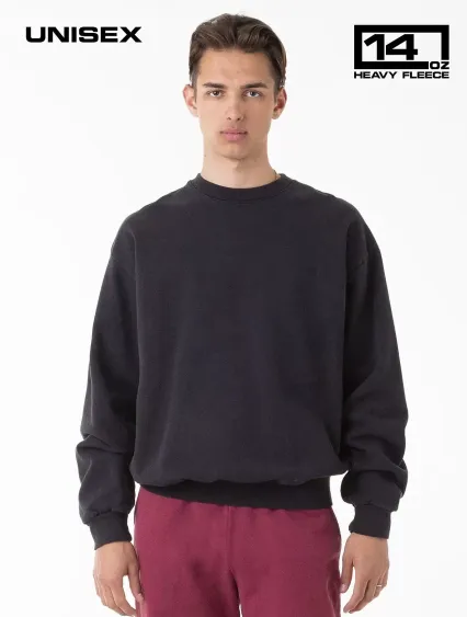 Los Angeles Apparel HF07GD L/S Heavy Fleece PO Cre in Off black