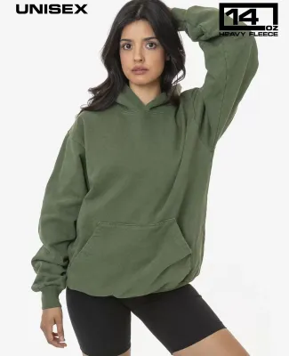 Los Angeles Apparel HF09GD L/S Heavy Fleece Hood P in Army