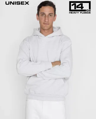 Los Angeles Apparel HF-09 L/S Heavy Fleece Hood PO in Ash