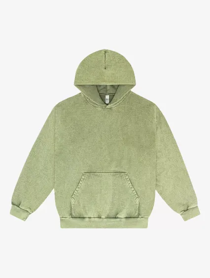 Los Angeles Apparel HF09MW L/S MW HF Hooded PO 14  in Matcha
