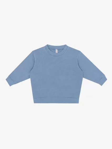 Los Angeles Apparel HF107GD Kids Heavy Fleece Crew in Clear blue
