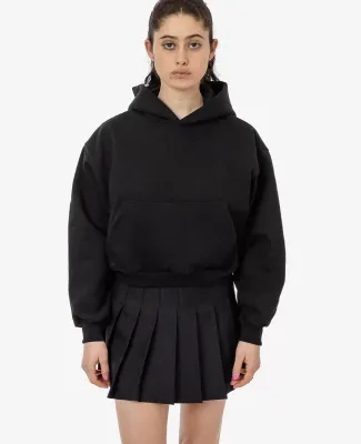 Los Angeles Apparel HF-19 Heavy Fleece Cropped Hoo in Black