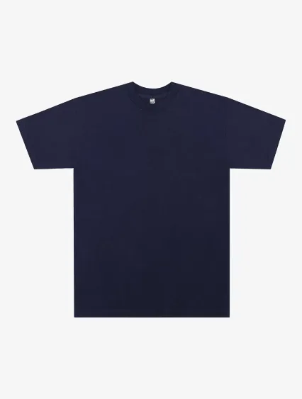 Los Angeles Apparel IMP1801DZ S/S Grmnt Dye Crew N in Navy