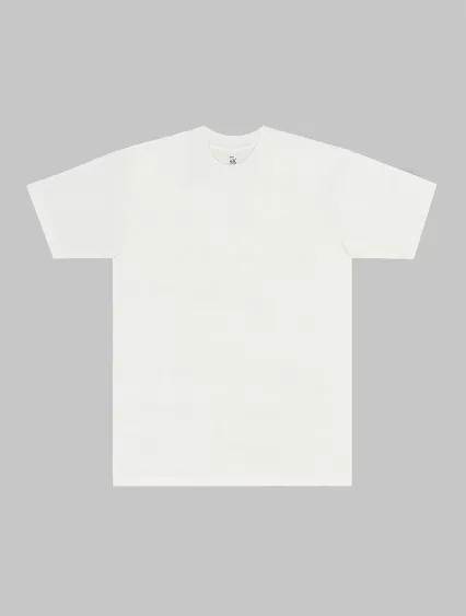 Los Angeles Apparel IMP1801DZ S/S Grmnt Dye Crew N in Off white