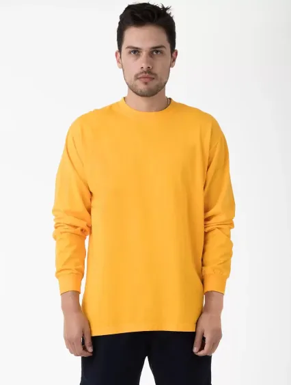Los Angeles Apparel IMP1807FL L/S T-SHIRT in Gold