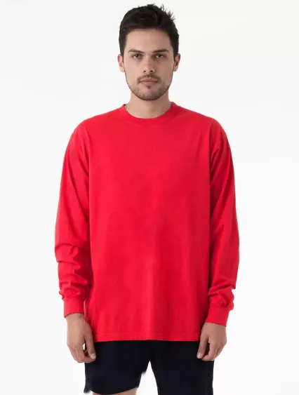 Los Angeles Apparel IMP1807FL L/S T-SHIRT in Tomato