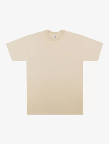Los Angeles Apparel IMP1801FL S/S Grmnt Dye Crew N in Beige