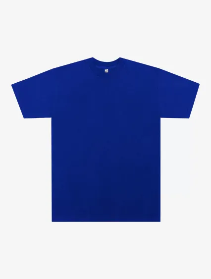 Los Angeles Apparel IMP1801FL S/S Grmnt Dye Crew N in Cobalt blue