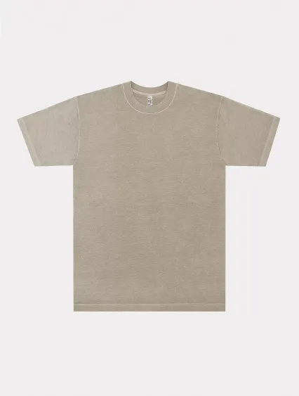 Los Angeles Apparel IMP1801FL S/S Grmnt Dye Crew N in Mushroom
