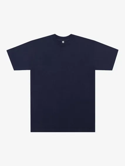 Los Angeles Apparel IMP1801FL S/S Grmnt Dye Crew N in Navy