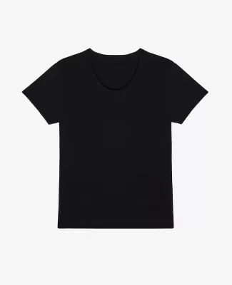 Los Angeles Apparel IMPFF309FL S/S  Cotton-Poly Te in Black