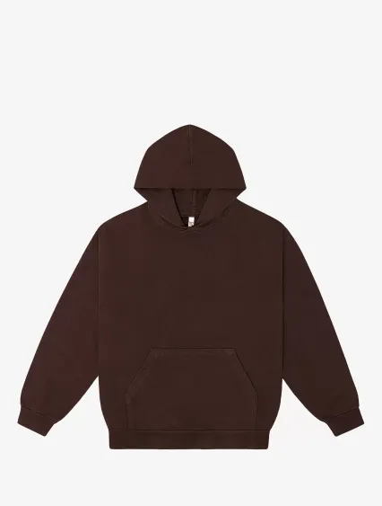 Los Angeles Apparel IMPHF09FL L/S Heavy Fleece Hoo in Chocolate