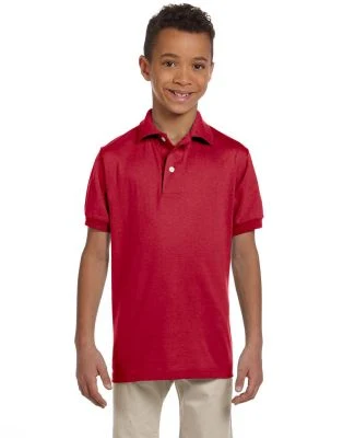 437Y Jerzees Youth 50/50 Jersey Polo with SpotShie in True red