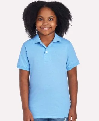 437Y Jerzees Youth 50/50 Jersey Polo with SpotShie in Light blue