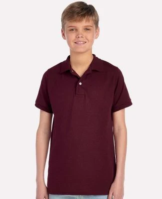 437Y Jerzees Youth 50/50 Jersey Polo with SpotShie in Maroon