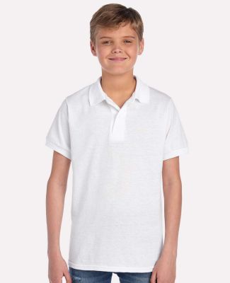 437Y Jerzees Youth 50/50 Jersey Polo with SpotShie in White