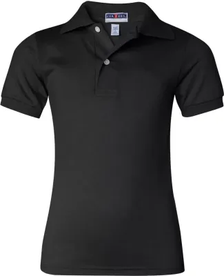 437Y Jerzees Youth 50/50 Jersey Polo with SpotShie Black