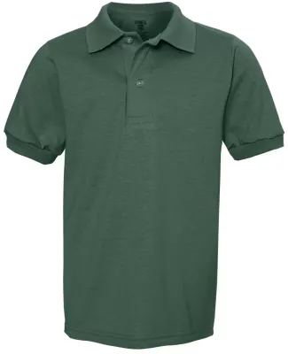 437Y Jerzees Youth 50/50 Jersey Polo with SpotShie Forest Green