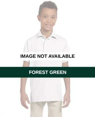 437Y Jerzees Youth 50/50 Jersey Polo with SpotShie Forest Green