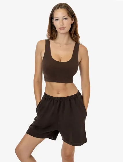 Los Angeles Apparel MWT03GD Garment Dye Kool Short in Chocolate
