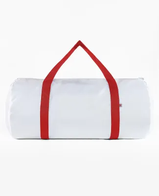 Los Angeles Apparel NT563 Nylon Weekender Bag in White/red