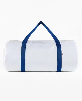 Los Angeles Apparel NT563 Nylon Weekender Bag in White/royal