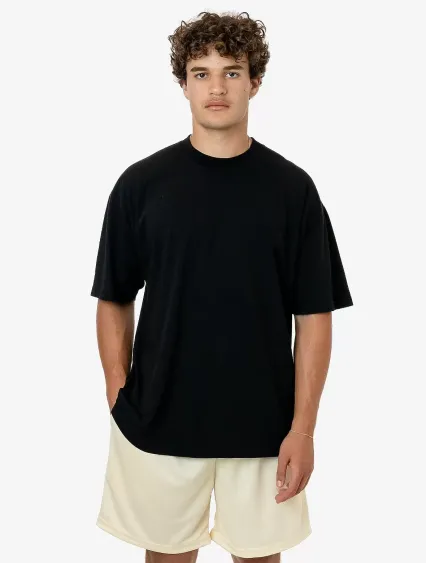 Los Angeles Apparel PPQ42 Pique Mesh Shorts in Eggshell