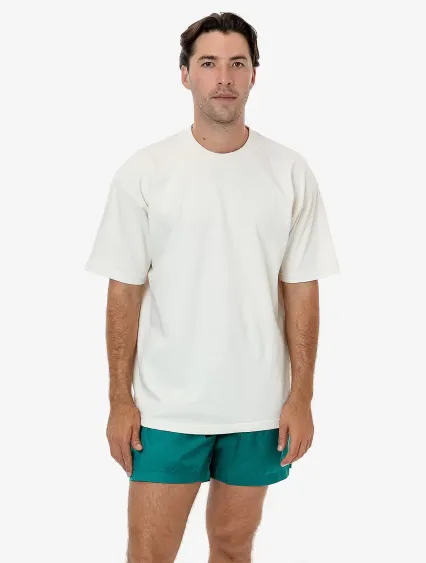 Los Angeles Apparel RNF412 Nylon Taffeta Wide Shor in Dark cyan