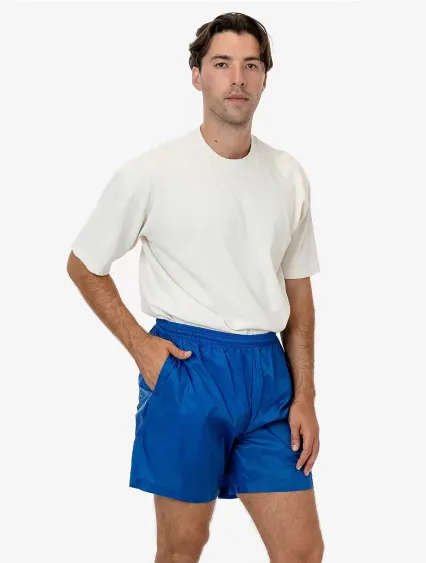 Los Angeles Apparel RNF412 Nylon Taffeta Wide Shor in Sapphire