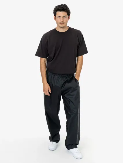 Los Angeles Apparel RNF445 Wide Leg Nylon Taffeta  in Black