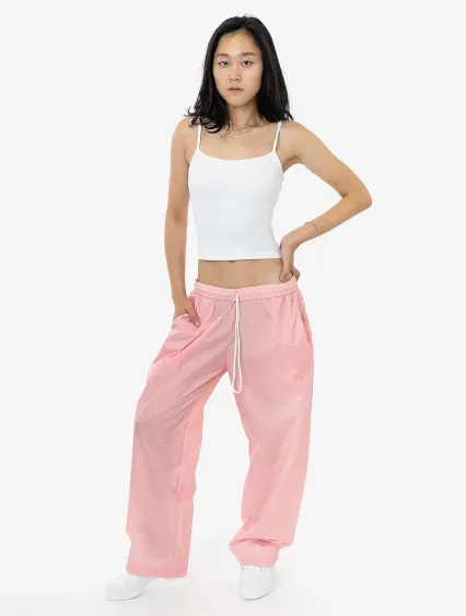 Los Angeles Apparel RNF445 Wide Leg Nylon Taffeta  in Blossom