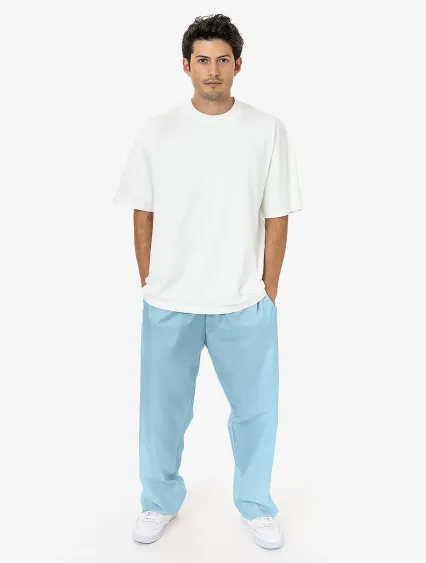 Los Angeles Apparel RNF445 Wide Leg Nylon Taffeta  in Light blue