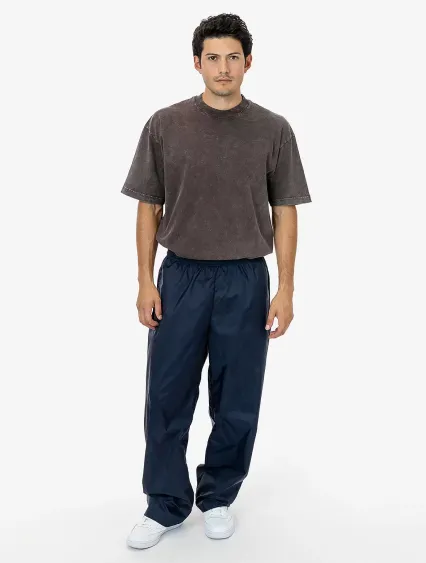 Los Angeles Apparel RNF445 Wide Leg Nylon Taffeta  in Midnight navy