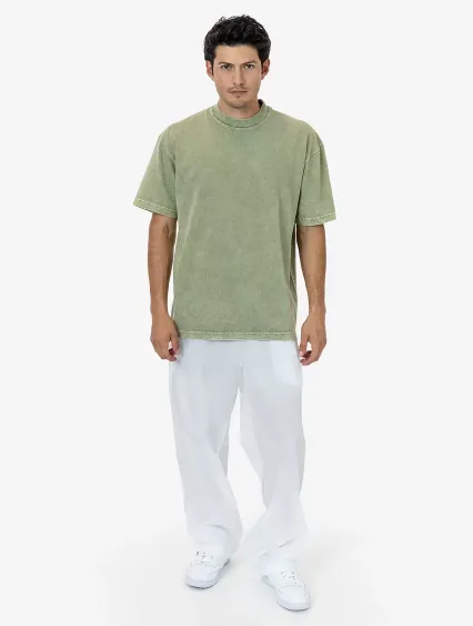 Los Angeles Apparel RNF445 Wide Leg Nylon Taffeta  in White
