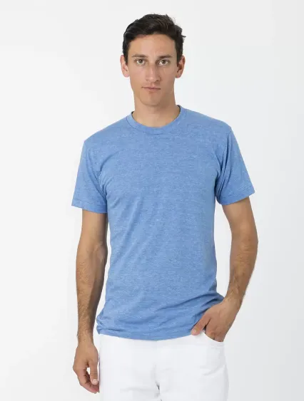 Los Angeles Apparel TR01 S/S Tri Blend Crew Neck in Athletic blue