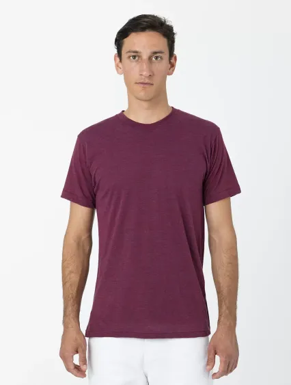 Los Angeles Apparel TR01 S/S Tri Blend Crew Neck in Tri-cranberry