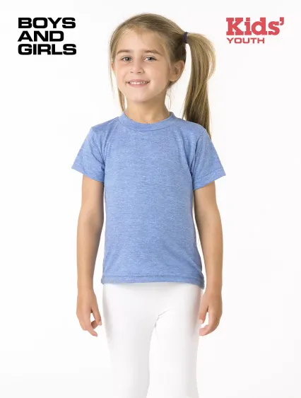 Los Angeles Apparel TR2001 KIDS TRIBLEND S/S TEE in Athletic blue