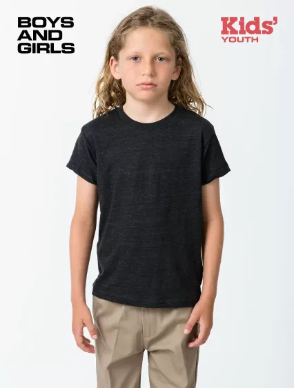 Los Angeles Apparel TR2001 KIDS TRIBLEND S/S TEE in Tri-black
