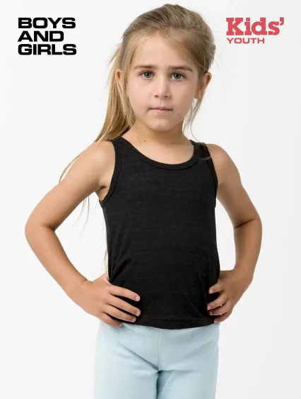 Los Angeles Apparel TR2008 Youth Tri Blend Tank in Tri-black