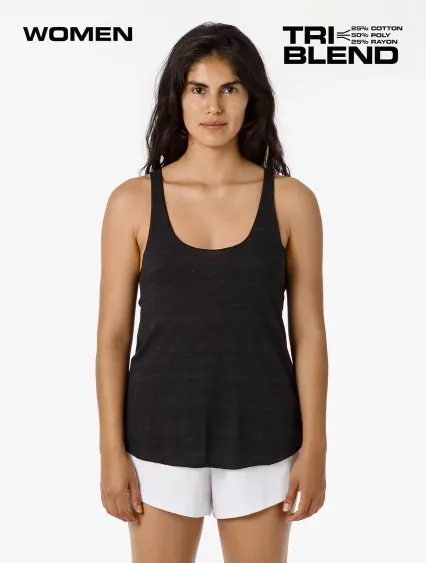Los Angeles Apparel TR3008 Tri Blend Racerback Tan in Tri-black