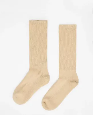 Los Angeles Apparel UNISOCK Unisex Crew Sock in Beige