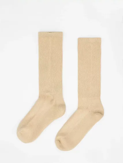 Los Angeles Apparel UNISOCK Unisex Crew Sock in Beige