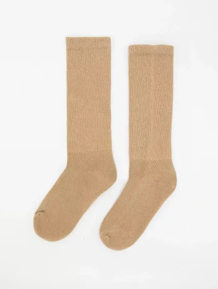 Los Angeles Apparel UNISOCK Unisex Crew Sock in Khaki
