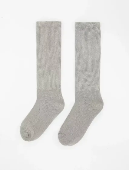 Los Angeles Apparel UNISOCK Unisex Crew Sock in Silver mist