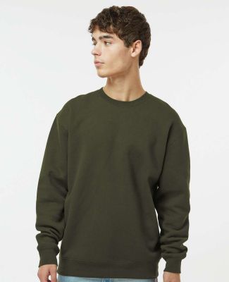 Independent Trading IND3000 Heavyweight Crewneck S in Army