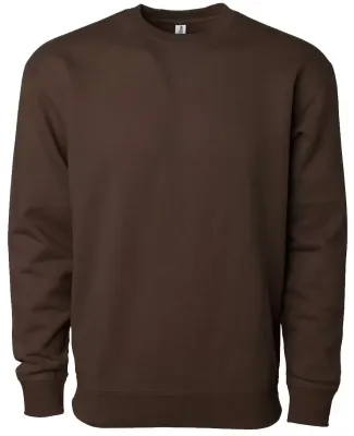 Independent Trading IND3000 Heavyweight Crewneck S in Brown